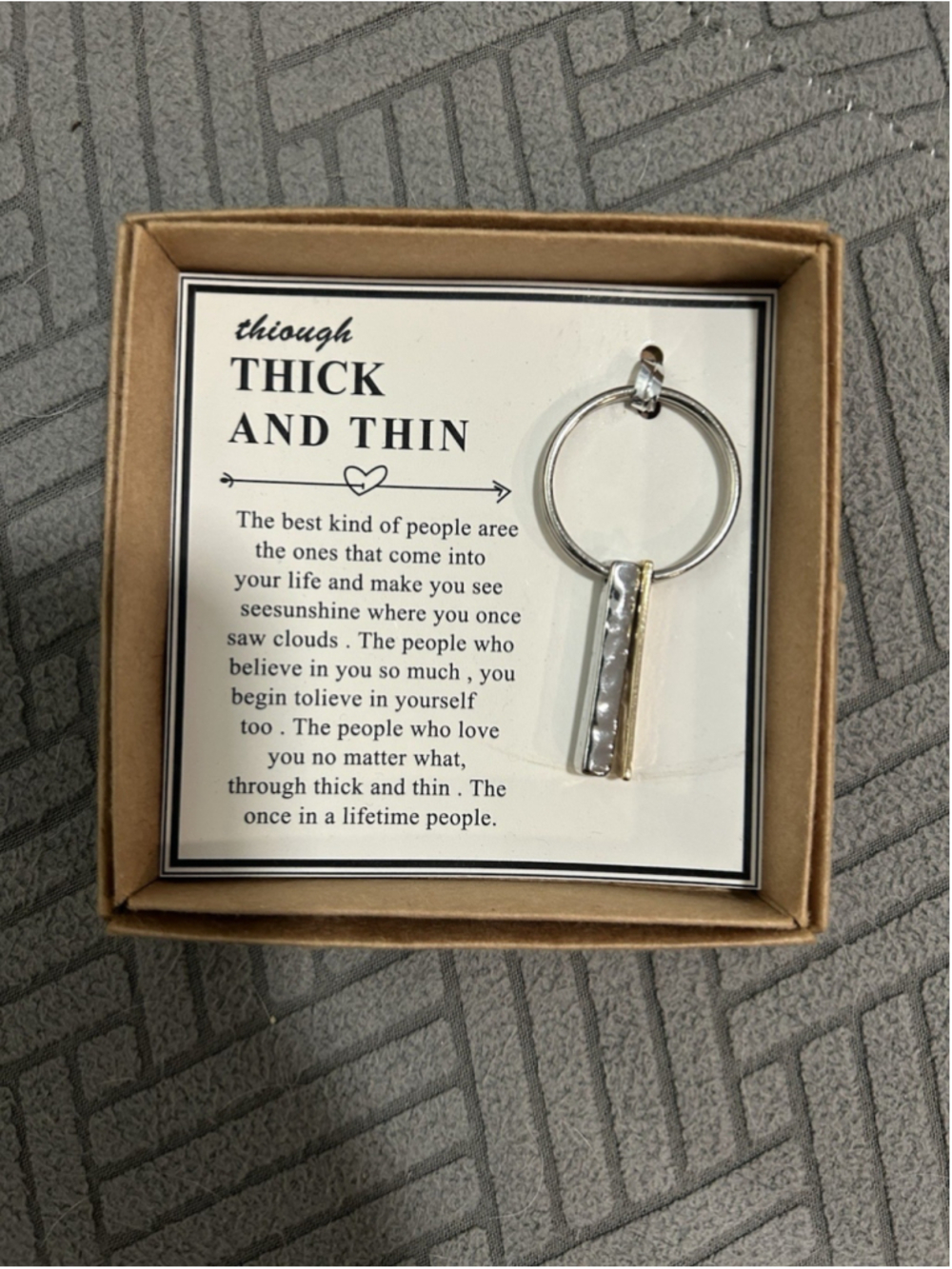 Through Thick And Thin Keychain - Best Friend Present with Box